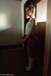 Blonde school girl Chastity Lynn is anally penetrated by a mature lesbian
