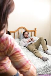 Hard looking step mom Syren Demer spanks grown stepson & gets a creampie