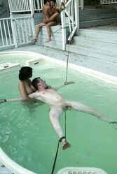 Petite Latina and sweet Asian girl fuck several sex slaves