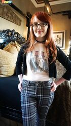 Nerdy redheaded teen Krystal Orchid gets penetrated by a large cock after