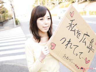 Asian sweetie Shiori Yamate reveals her hot breasts and sucks a dong in a car