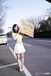 Asian sweetie Shiori Yamate reveals her hot breasts and sucks a dong in a car