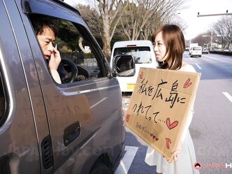 Asian sweetie Shiori Yamate reveals her hot breasts and sucks a dong in a car