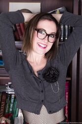 Sexy librarian Ruby Rose strips & shows her inked body and hairy vagina