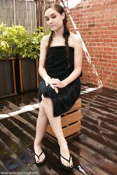 Submissive brunette babe Sasha Grey endures naked BDMS water play