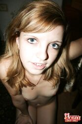 Slim amateur teen Simona shows her titties, ass and cunt in a solo