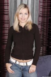 All natural blonde Jenni exposing her phenomenal body and sensitive feet