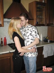 Amateur girlfriend Abba gets screwed in various sex positions in the kitchen