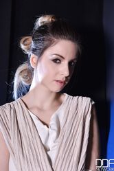 Big boobed British nympho Stella Cox gets analized in outer space by two men