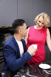 Blonde mature Rina M gives her tasty asshole and cunt to a horny gentleman