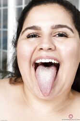 Chubby amateur Karla Lane doffs her red bodysuit and flaunts her juicy bush