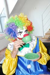 Clown with big cock fucks MILF Lara's vagina in her favorite positions