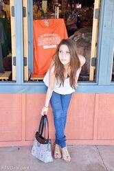 Stacey giving vagina gaping closeups & flashing sexy tits & hot ass in public