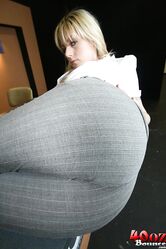 Astonishing looking blonde mature Velicity Von flashes her fake tits in a solo