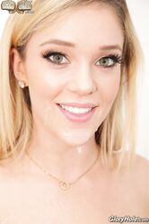 Blonde honey Kali Roses exposes her slim figure and plays with a gloryhole BBC