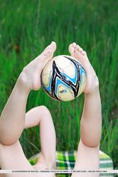 Stunning Aleksandrina plays volleyball and decides to take off her lioness
