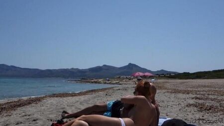 Public blowjob on the beach