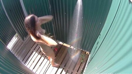 Hidden camera in the shower of Camille