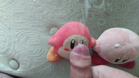 Cumming on Kirby & Waddle Dee plush