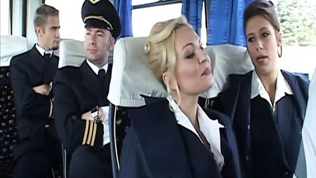 Sexy stewardess decided to have sex before the end of the flight
