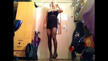 Sexy Sasha in black dress