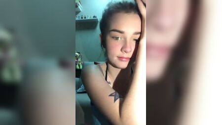 Sexy girl doing selfies with a bra.mp4