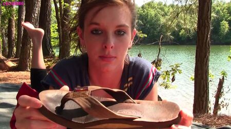 Amy in the pose with rainbow sandals PREVIEW