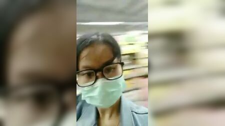 Big Asian Tits in Grocery Store