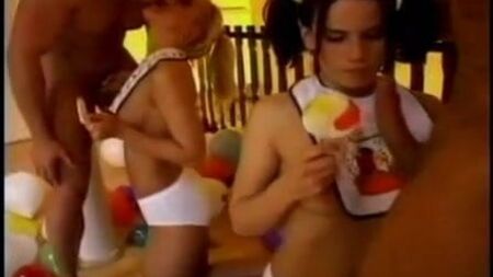 Two Adult Baby Girls sucking cock and lollys wearing bibs