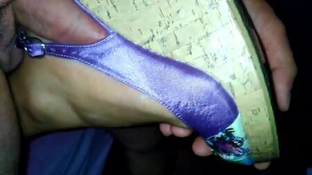 Purple wedges heels