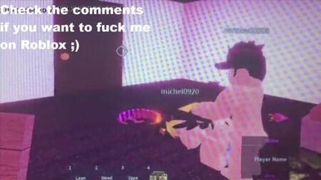 Horny slender fucks a innocent girl in Roblox condo