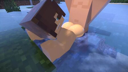 Minecraft gay sex guy takes cock from steve