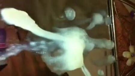 Cumshot load, thick wad of sperm