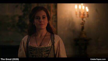 celebrity Elle Fanning nude and sex scenes from The Great