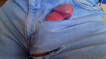 Uncontrolled erection on my ripped jeans