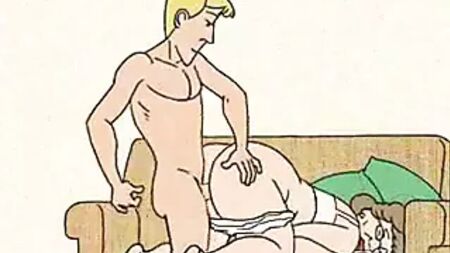 Boy fucked granny in the dog-style and cums! Animation!