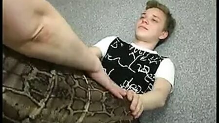 Milf makes boy lick pussy