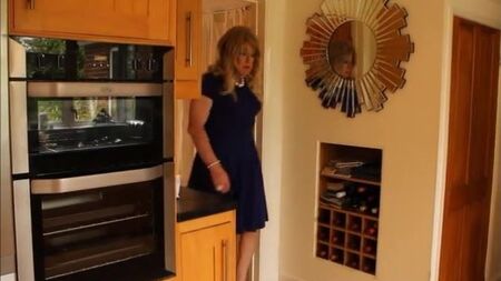 Blue 'fit and flare' swing dress