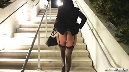 French mature in black RHT stocking boned by 2 guys