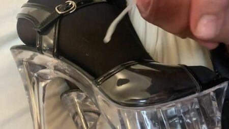Cum on Transparent High Heel Sandals
