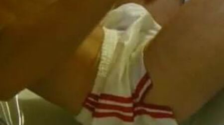 In Adidas Nylon Satin Short White With Red Stripes (Wet)