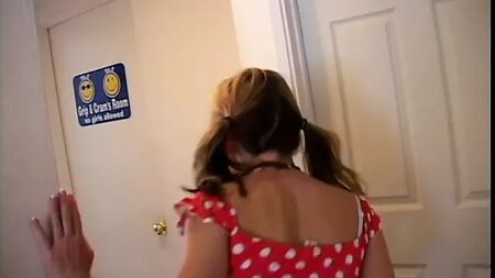 Cute blonde with frog tattoo above her big butt rides cock