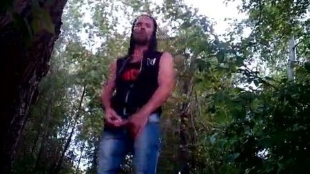 Old Men Jerk off with YMCMB Shirt in Public Wood, Belgium