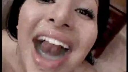 Sativa Rose lets 2 cocks cum in her mouth and swallows all!