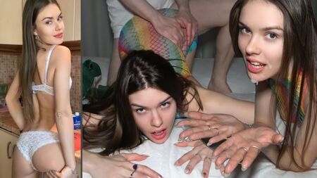 Enjoying Tasty Food And Cock