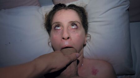 little slut take huge facial