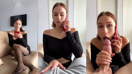 My boyfriend sent me to cheat! I told on the phone how I was fucked in the throat!