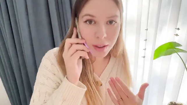 Fucked My Step Mom While She Was Reporting To The Boss On The Phone!!