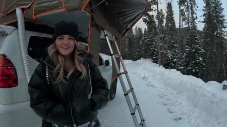 Slutty stranger seduces me in her tent while my gf is asleep