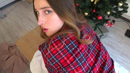 Filled wet pussy with cum for Christmas